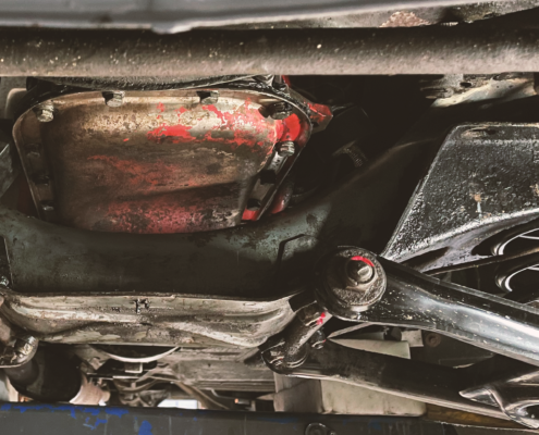 Ölwanne, Vorderachse, gelöster Fahrschemel