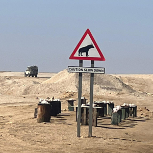 Vorsicht Hyänen! Slow Down! Mission Afrika - Schilder die man hier nicht sieht. Vorsicht Hyänen! Slow Down!